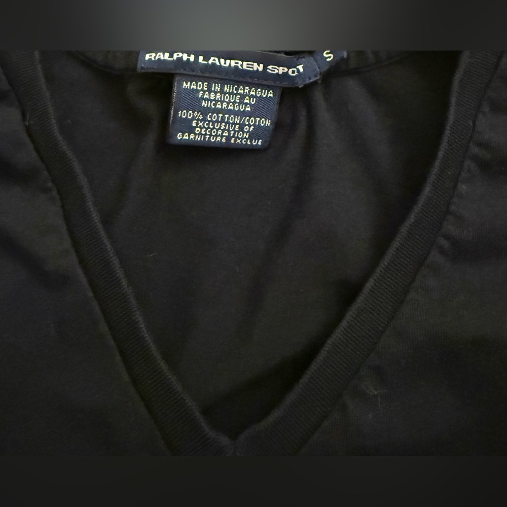 Ralph lauren sport black v neck tee shirt - Picture 2 of 3